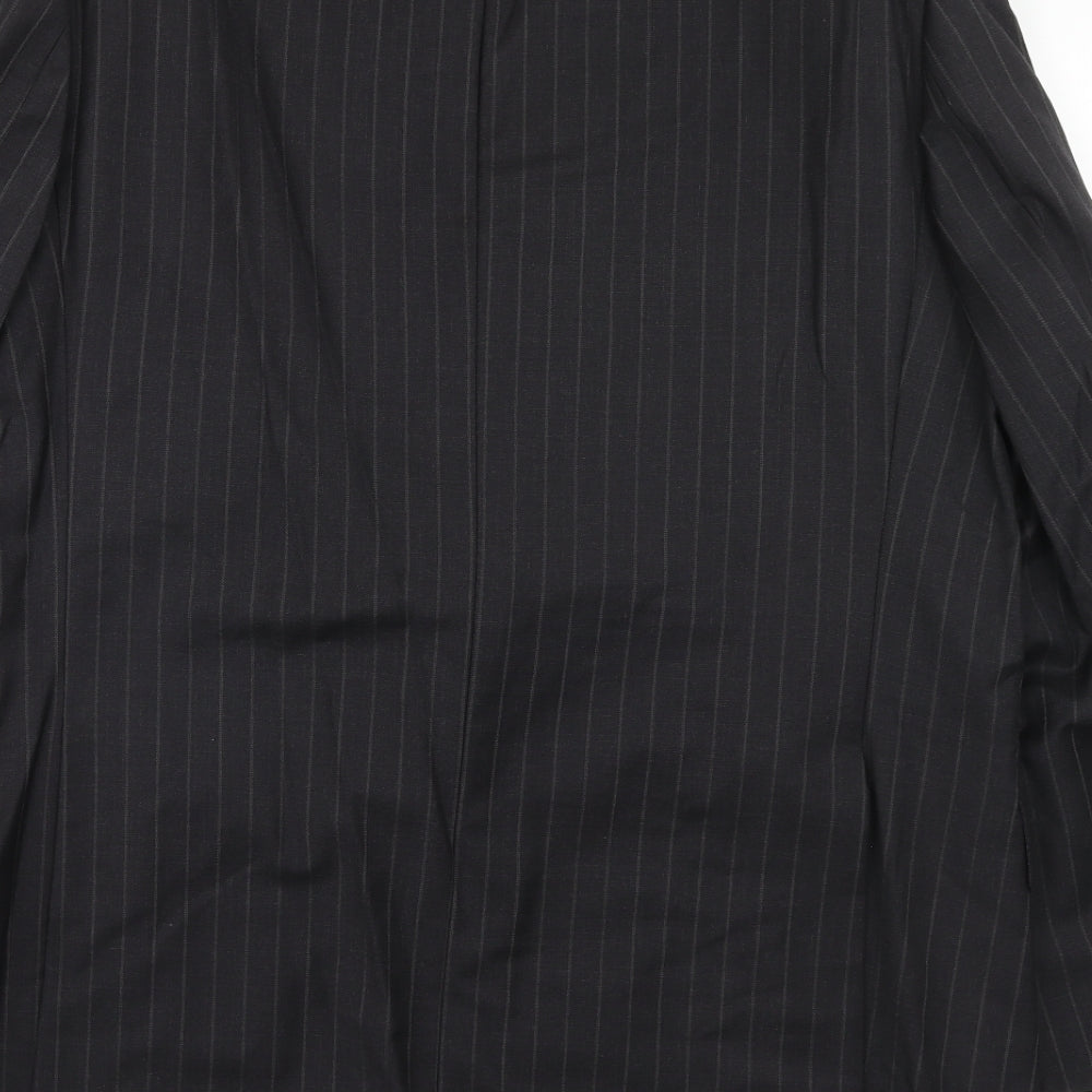 Marks & Spencer Mens Grey Striped Wool Jacket Suit Jacket Size 44 Regular