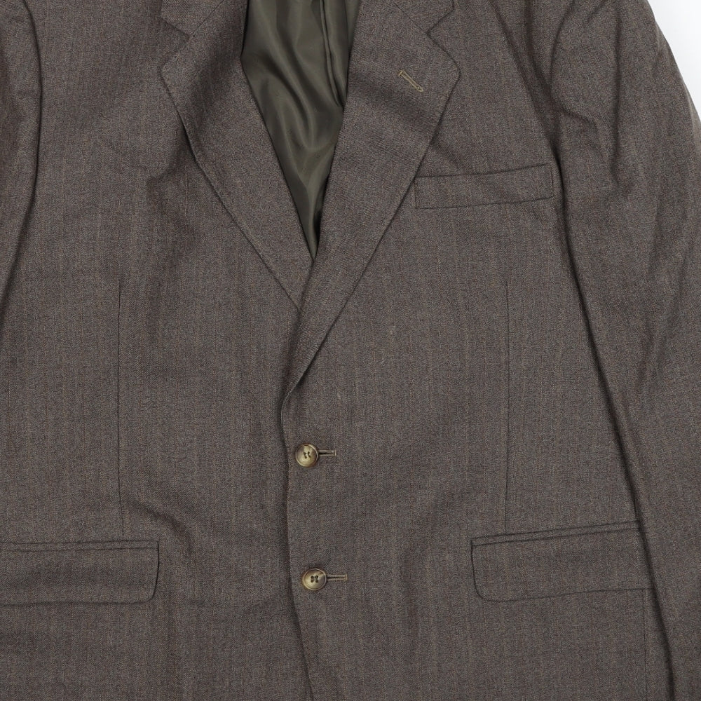 Greenwoods Mens Brown Wool Jacket Suit Jacket Size 40 Regular