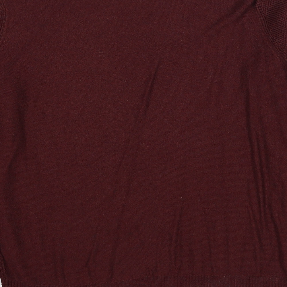 Dorothy Perkins Womens Red Scoop Neck Viscose Pullover Jumper Size 12