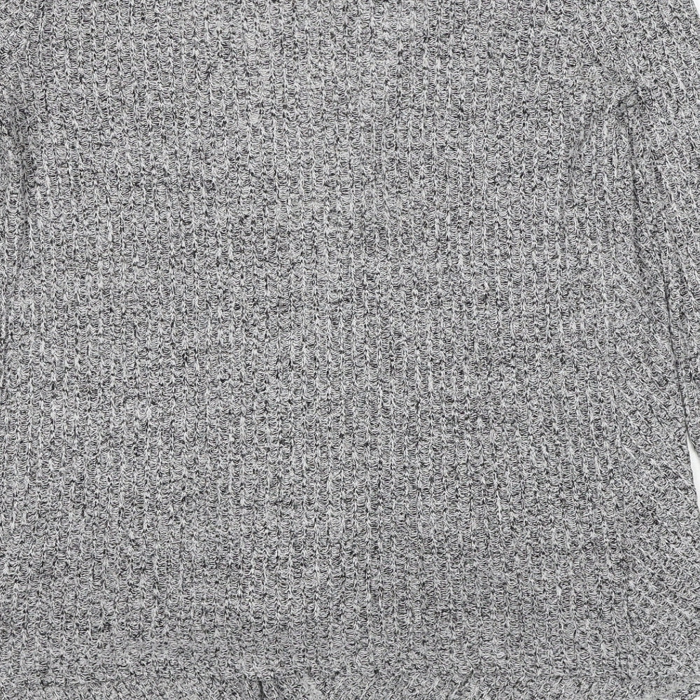 New Look Womens Grey V-Neck Viscose Cardigan Jumper Size 10