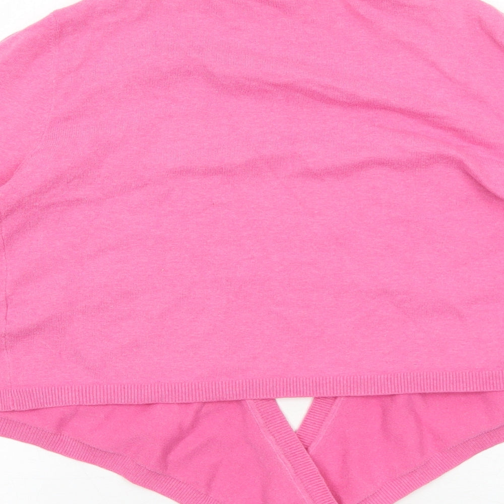 Wallis Womens Pink V-Neck Cotton Cardigan Jumper Size M