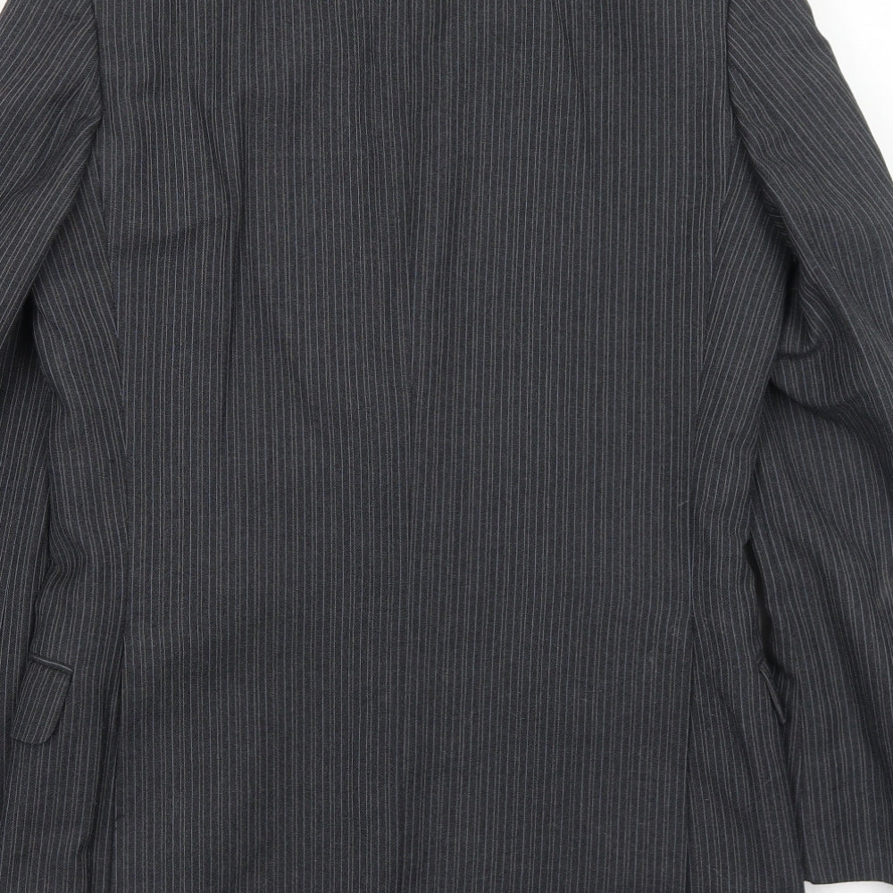 Marks & Spencer Mens Grey Striped Wool Jacket Suit Jacket Size 36 Regular