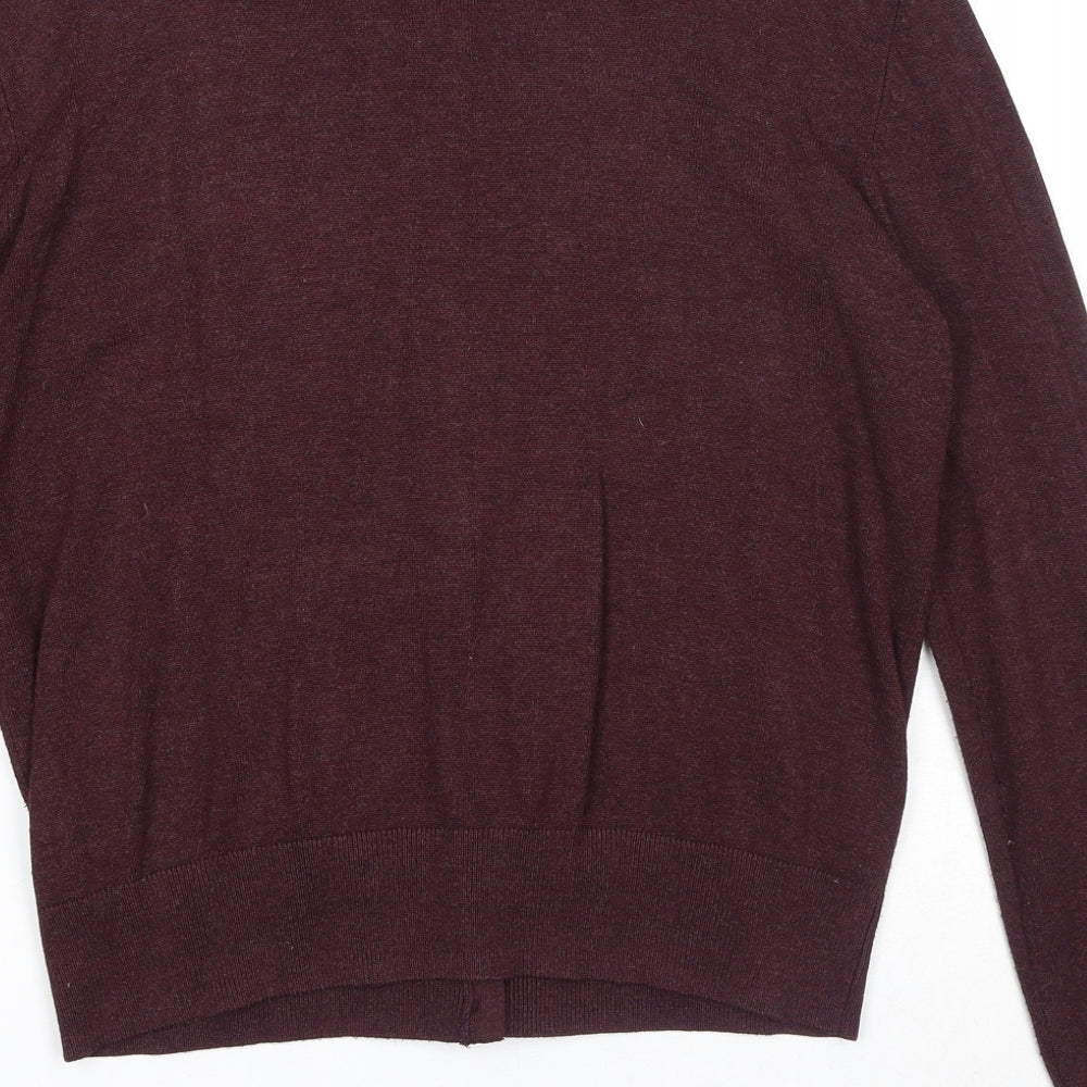 H&M Womens Purple Round Neck Viscose Pullover Jumper Size M
