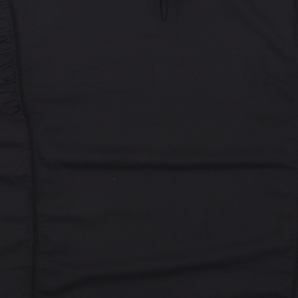 Hawt Womens Black Polyester Basic T-Shirt Size L Round Neck