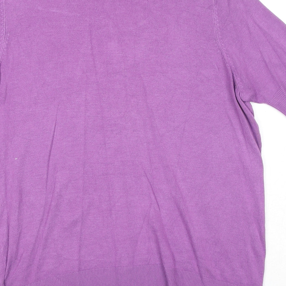 Marks & Spencer Womens Purple Round Neck Viscose Pullover Jumper Size 12