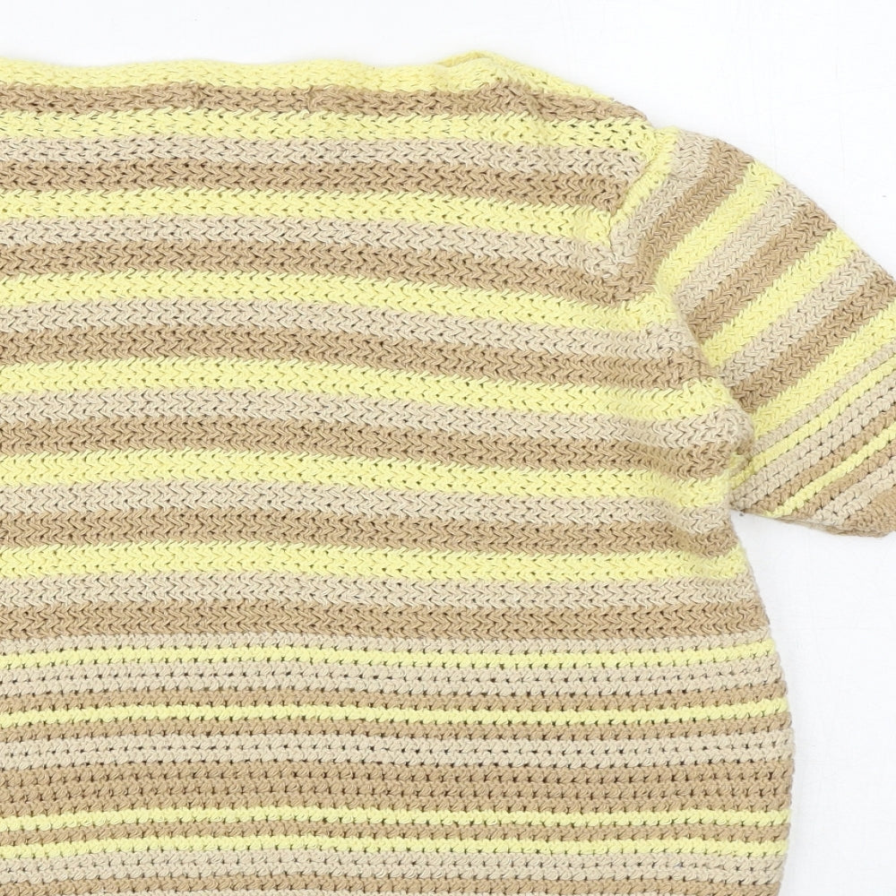 Isabella D Womens Multicoloured Round Neck Striped Polyester Pullover Jumper Size S - Size S/M