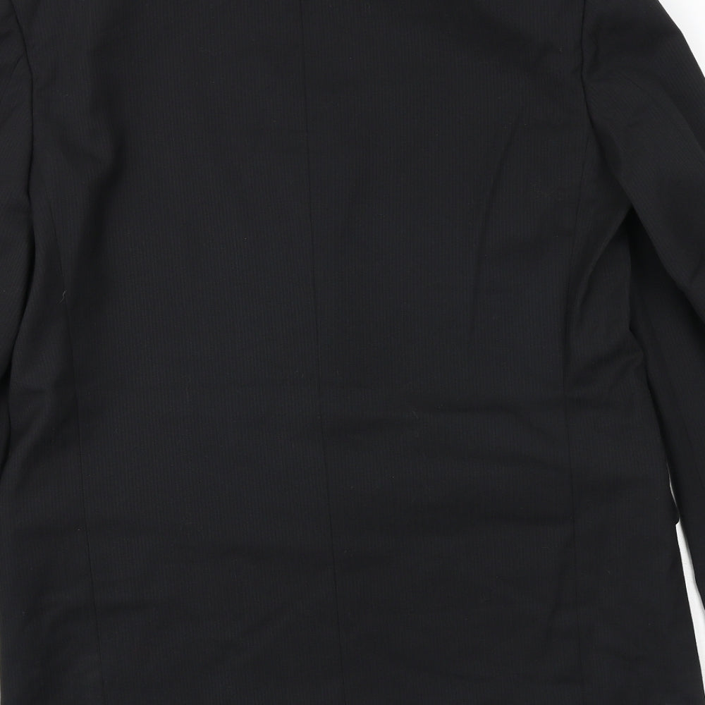 Hornes Mens Black Polyester Jacket Suit Jacket Size 40 Regular