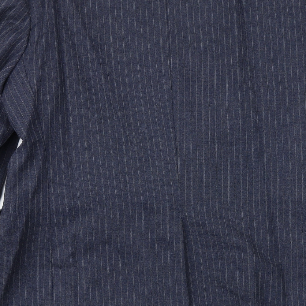 Jackson The Tailor Mens Blue Striped Polyester Jacket Suit Jacket Size 38 Regular