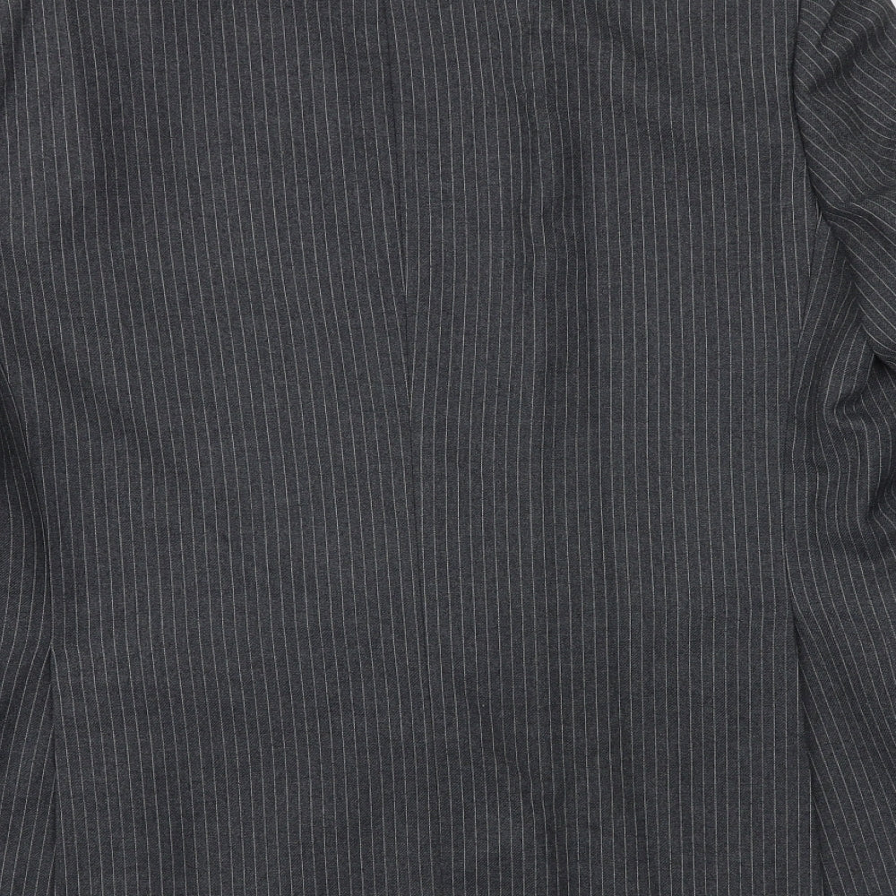 Canada Mens Grey Striped Wool Jacket Suit Jacket Size 44 Regular