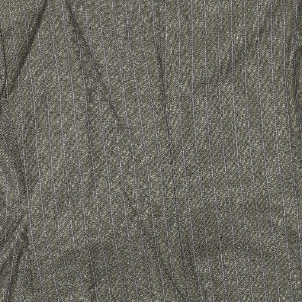Ted Williams Mens Green Striped Polyester Jacket Suit Jacket Size 42 Regular