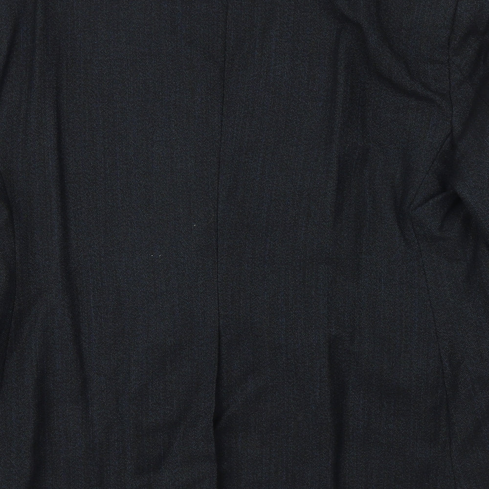 a.e. quarmby Mens Blue Striped Polyester Jacket Suit Jacket Size 34 Regular