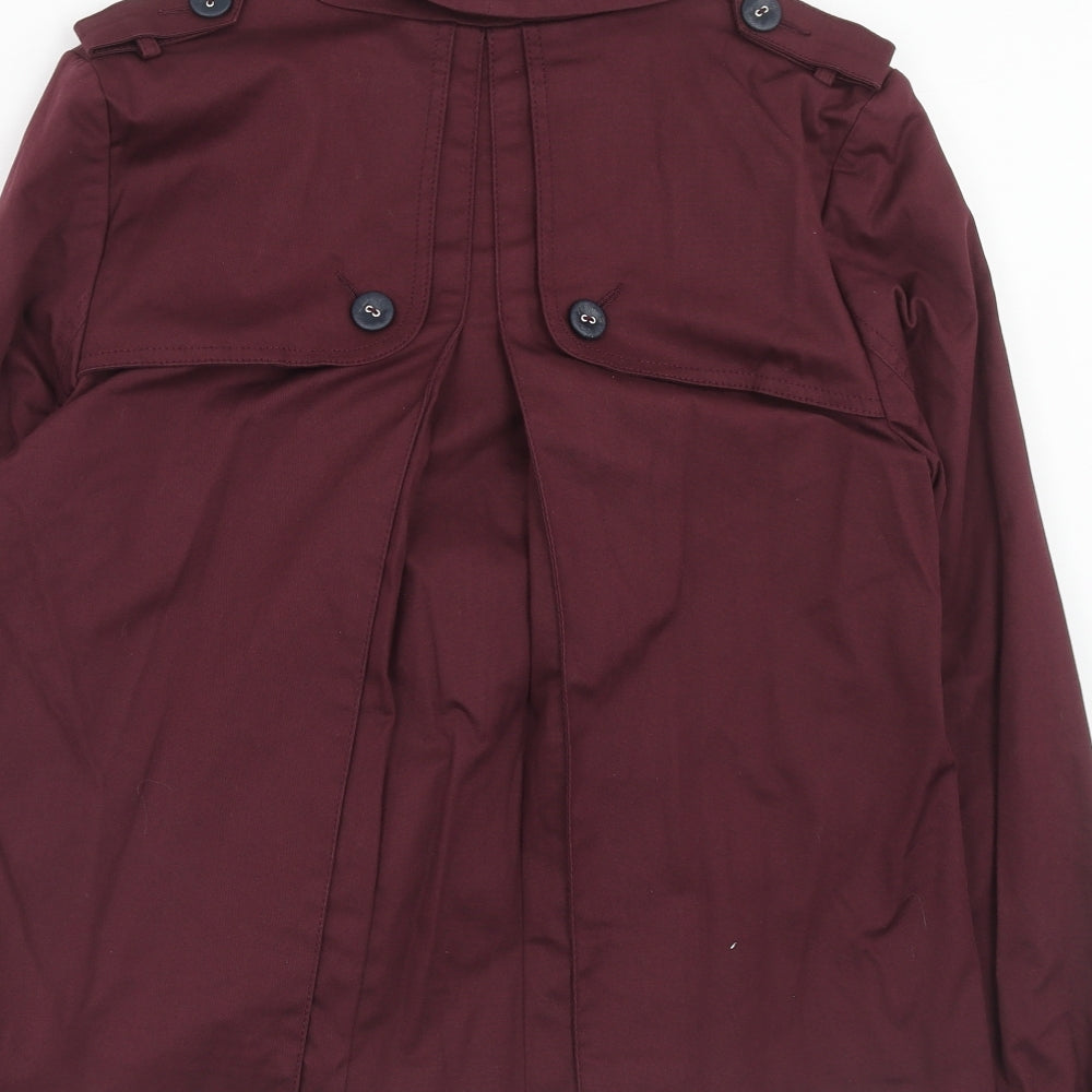 Marks & Spencer Womens Purple Pea Coat Coat Size 12 Button