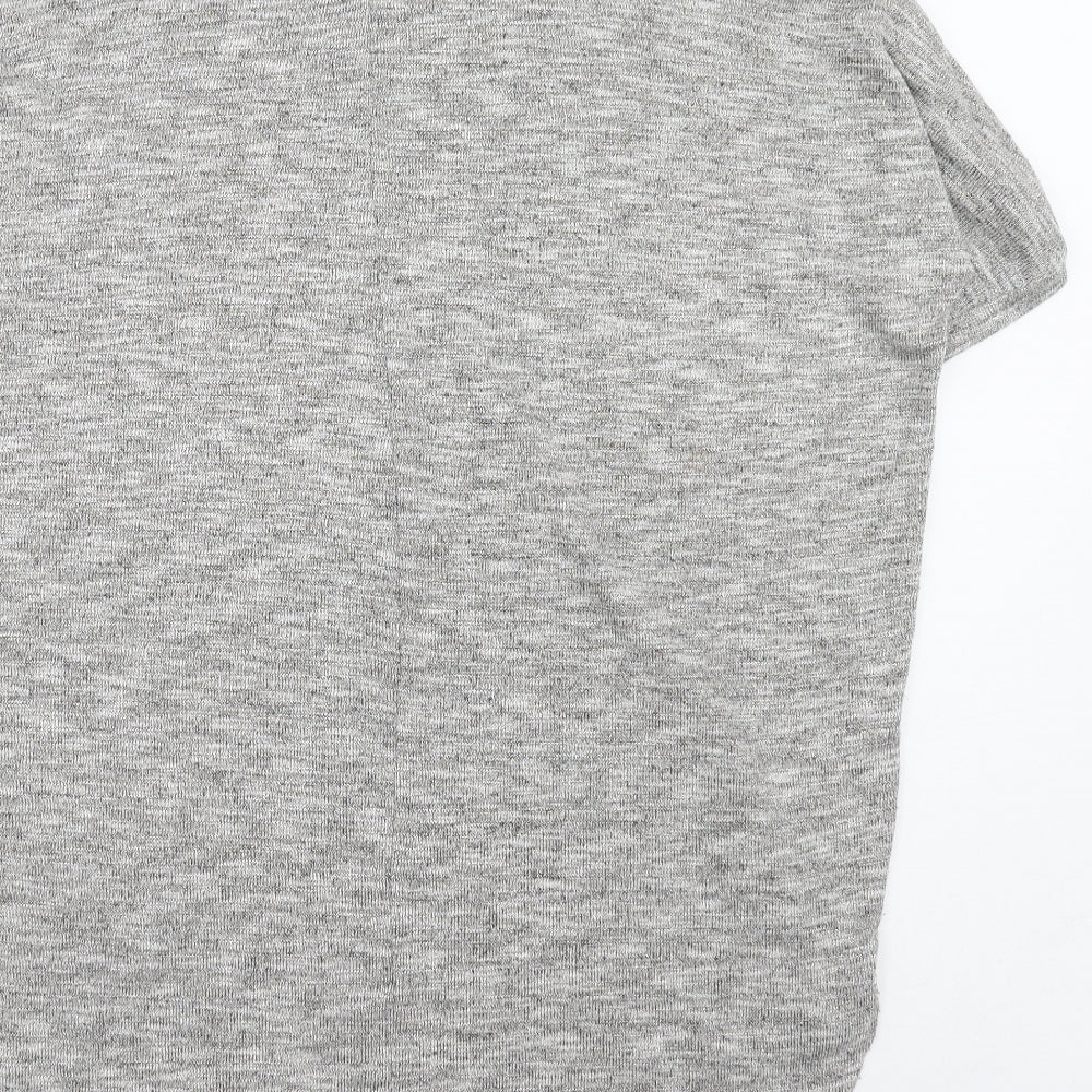 Apricot Womens Grey Geometric Polyester Basic Blouse Size L Round Neck