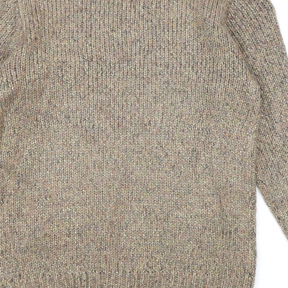 Divided by H&M Womens Gold Round Neck Acrylic Pullover Jumper Size 8