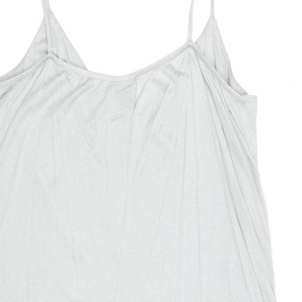 Lindex Womens Blue Polyester Basic Tank Size XL V-Neck