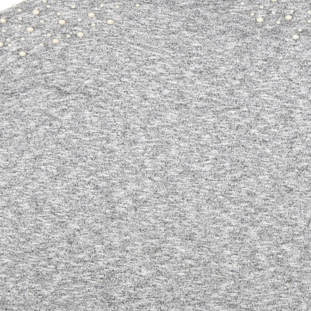 Divided by H&M Womens Grey Mock Neck Polyester Pullover Jumper Size M