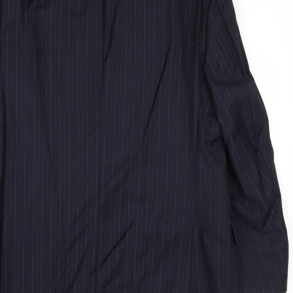 Marks & Spencer Mens Blue Striped Wool Jacket Suit Jacket Size 42 Regular