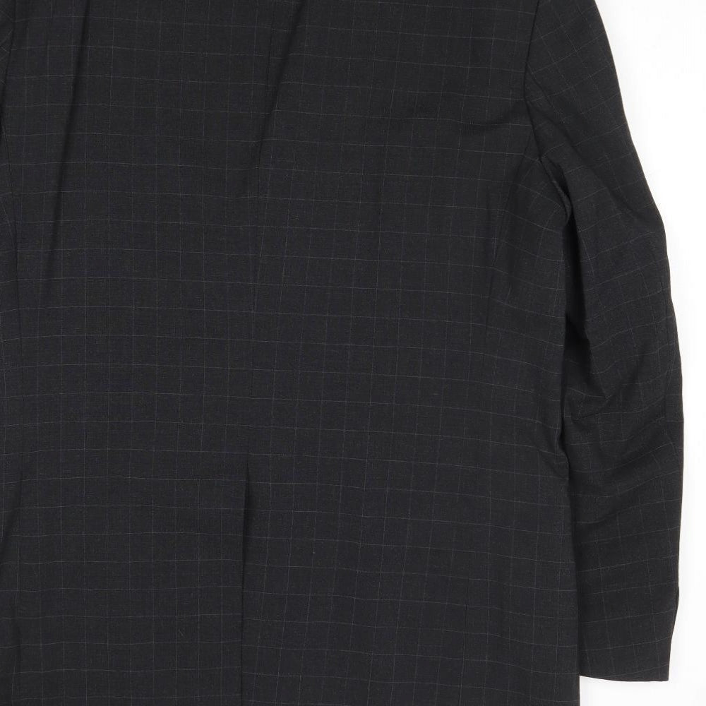 Marks & Spencer Mens Grey Striped Polyacrylate Fibre Jacket Suit Jacket Size 40 Regular
