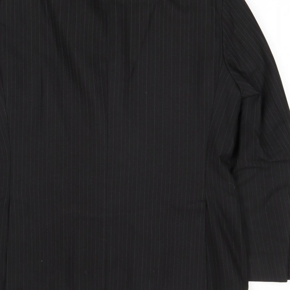 Impressions Mens Black Striped Wool Jacket Suit Jacket Size 40 Regular