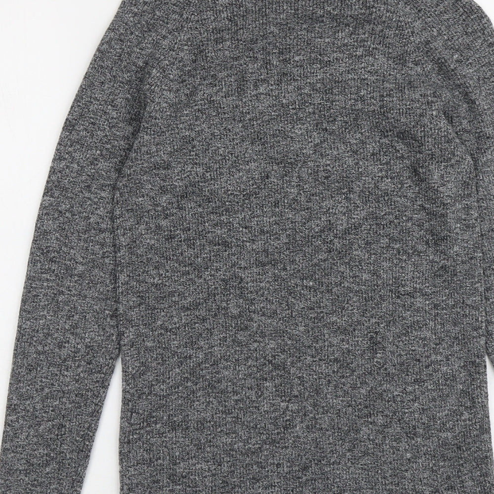 Maison Cinqcent Womens Grey Round Neck Cotton Pullover Jumper Size S
