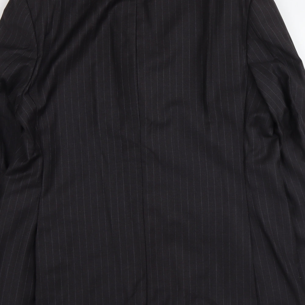 AsutiN Reed Mens Black Striped Wool Jacket Suit Jacket Size L Regular