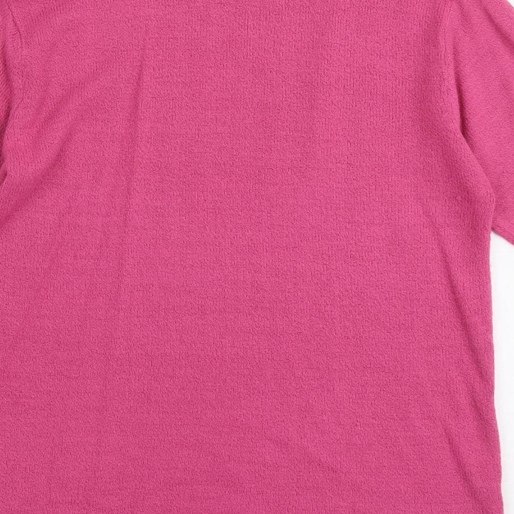 Akal Collection Womens Pink Round Neck Acrylic Pullover Jumper Size M