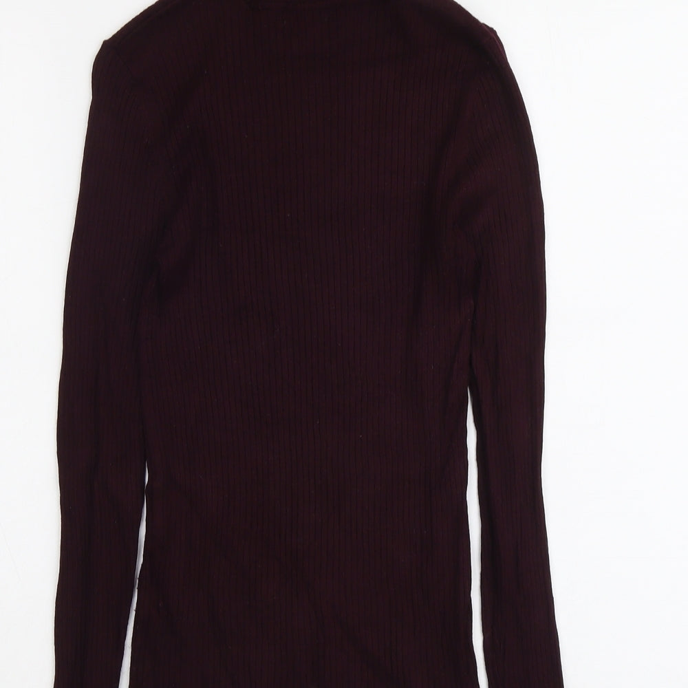 New Look Womens Purple Roll Neck Viscose Pullover Jumper Size 10