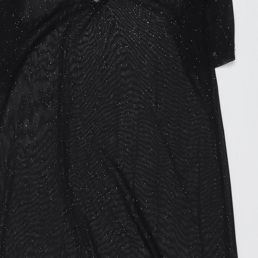 River Island Womens Black Polyester A-Line Size 10 V-Neck Pullover