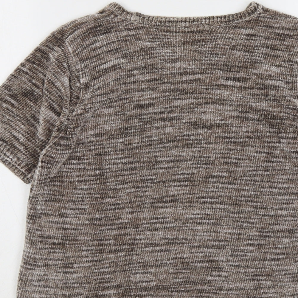Marks & Spencer Womens Beige Round Neck Viscose Pullover Jumper Size 12