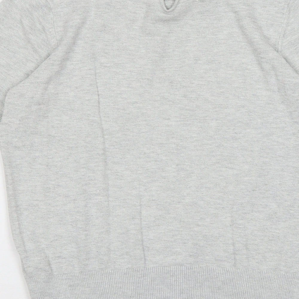 Dorothy Perkins Womens Grey Collared Viscose Pullover Jumper Size 8