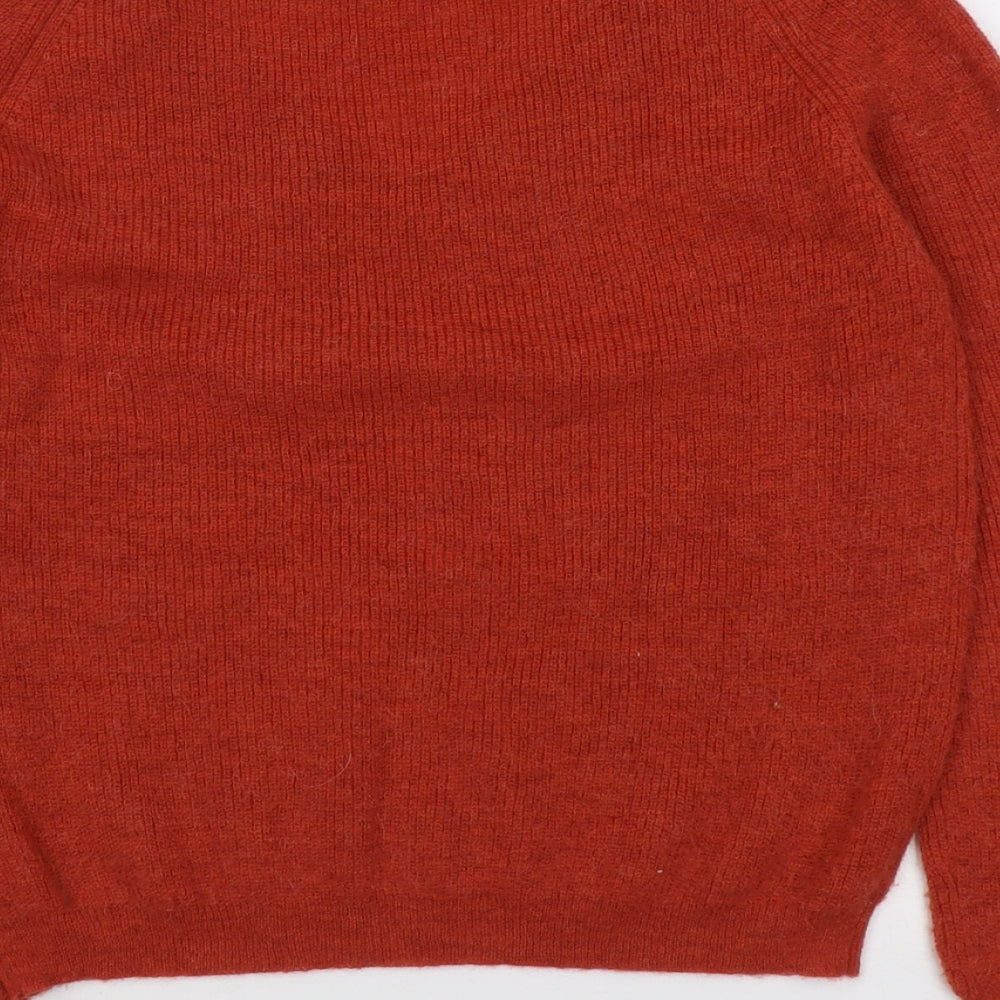 Grace&Mila Womens Red V-Neck Acrylic Pullover Jumper Size S