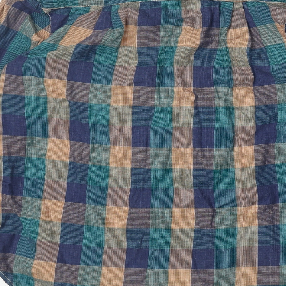 Simon Womens Multicoloured Geometric 100% Cotton Basic Button-Up Size 10 Collared