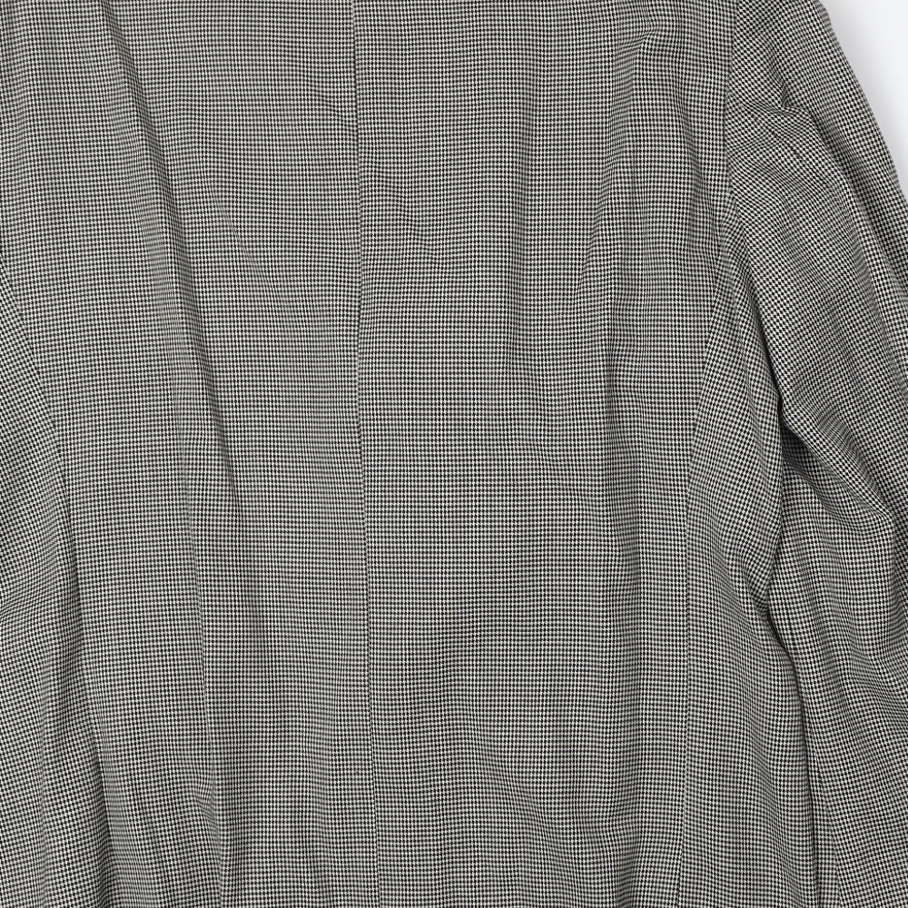 Burton Mens Beige Geometric Polyester Jacket Blazer Size 44 Regular