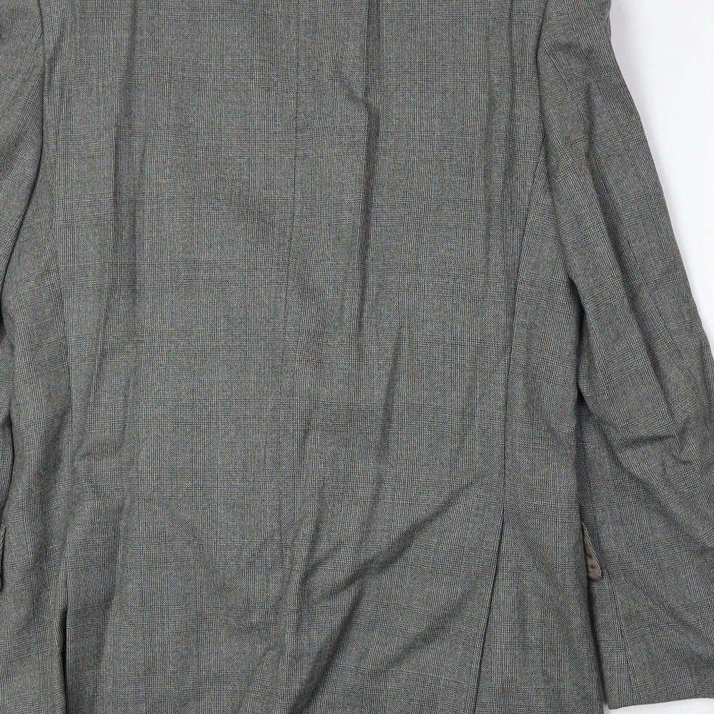 The British Tailor Mens Grey Plaid Wool Jacket Suit Jacket Size 40 Regular