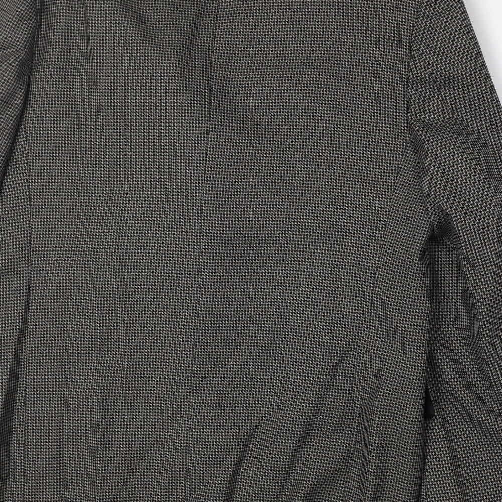 Principles Mens Grey Geometric Polyester Jacket Suit Jacket Size 42 Regular