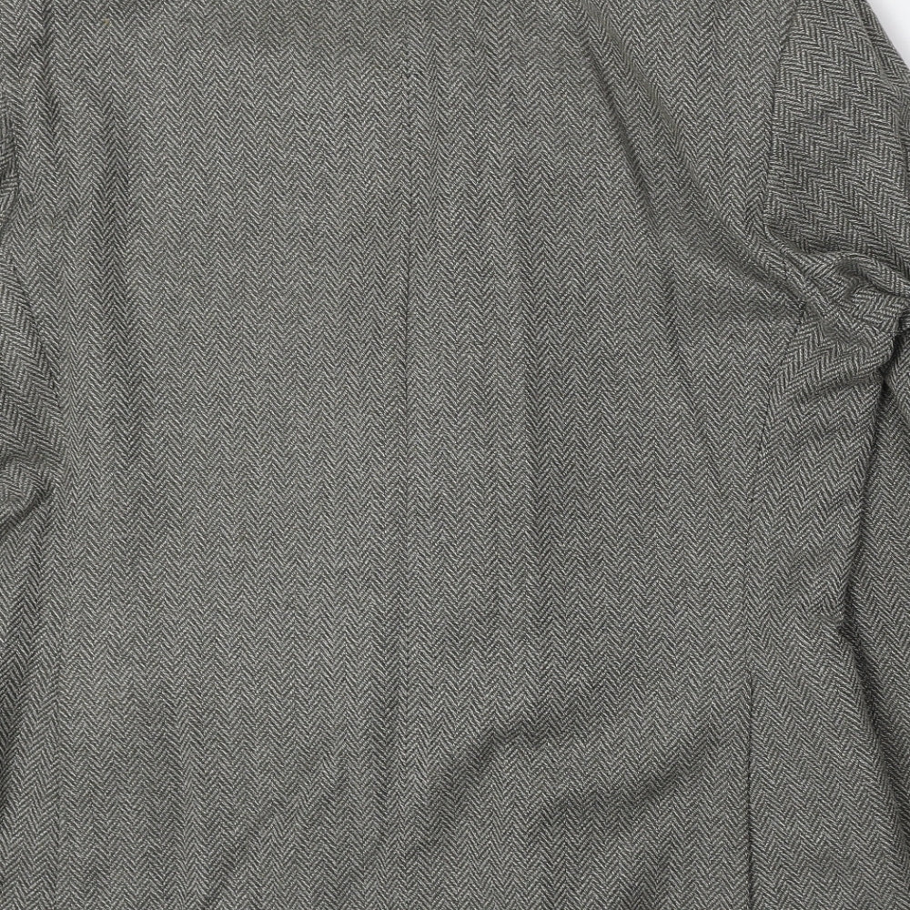 Greenwood Mens Grey Herringbone Polyester Jacket Suit Jacket Size 42 Regular