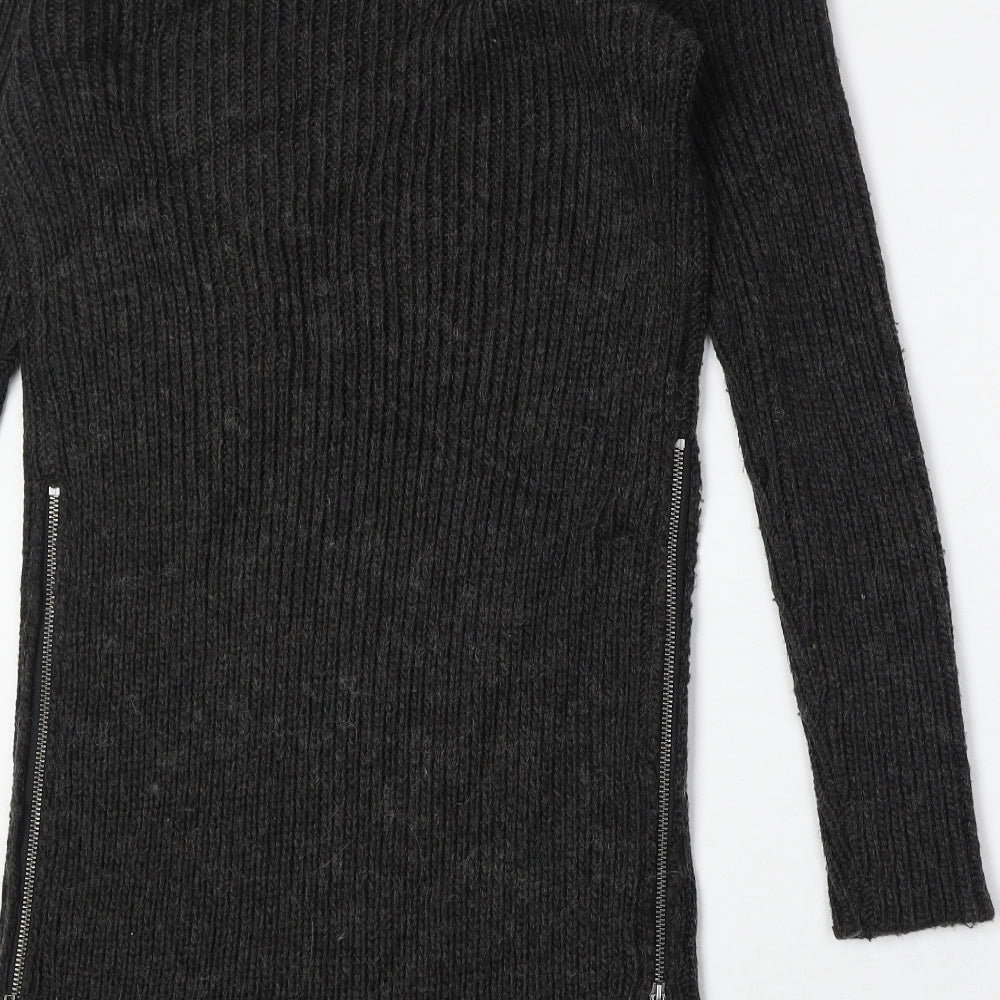 Divided by H&M Womens Green V-Neck Acrylic Pullover Jumper Size S