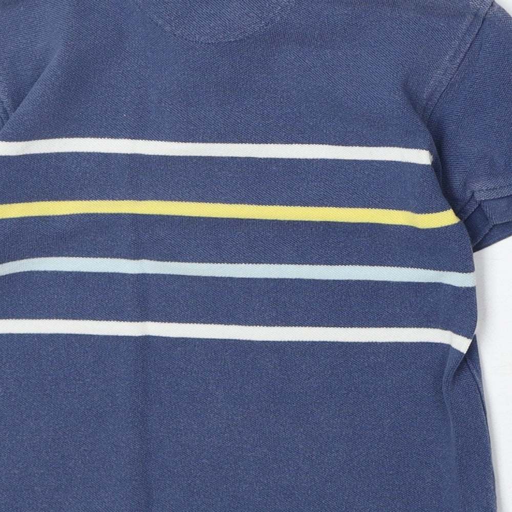 Gap Boys Blue Striped 100% Cotton Pullover Polo Size 4 Years Collared Button