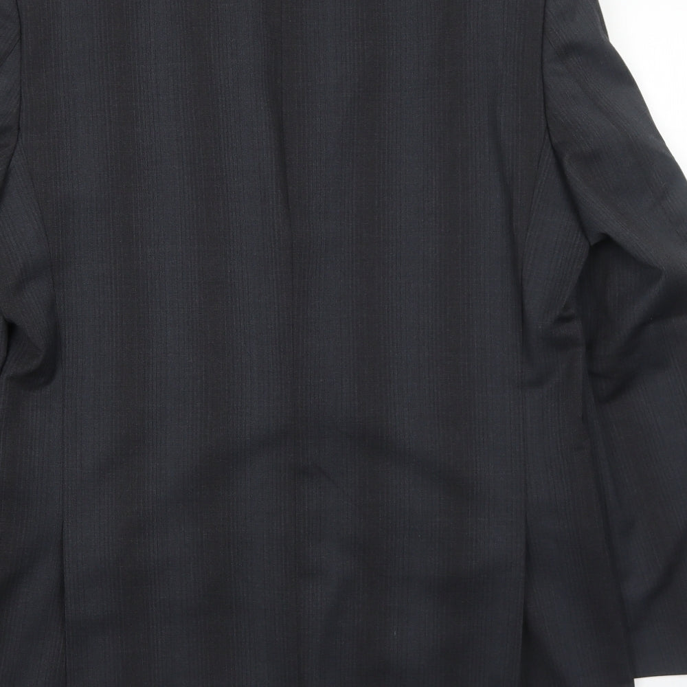 Linea Mens Grey Striped Wool Jacket Suit Jacket Size 40 Regular