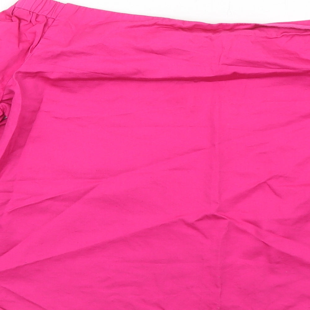 New Look Womens Pink Cotton Basic Blouse Size 10 Off the Shoulder