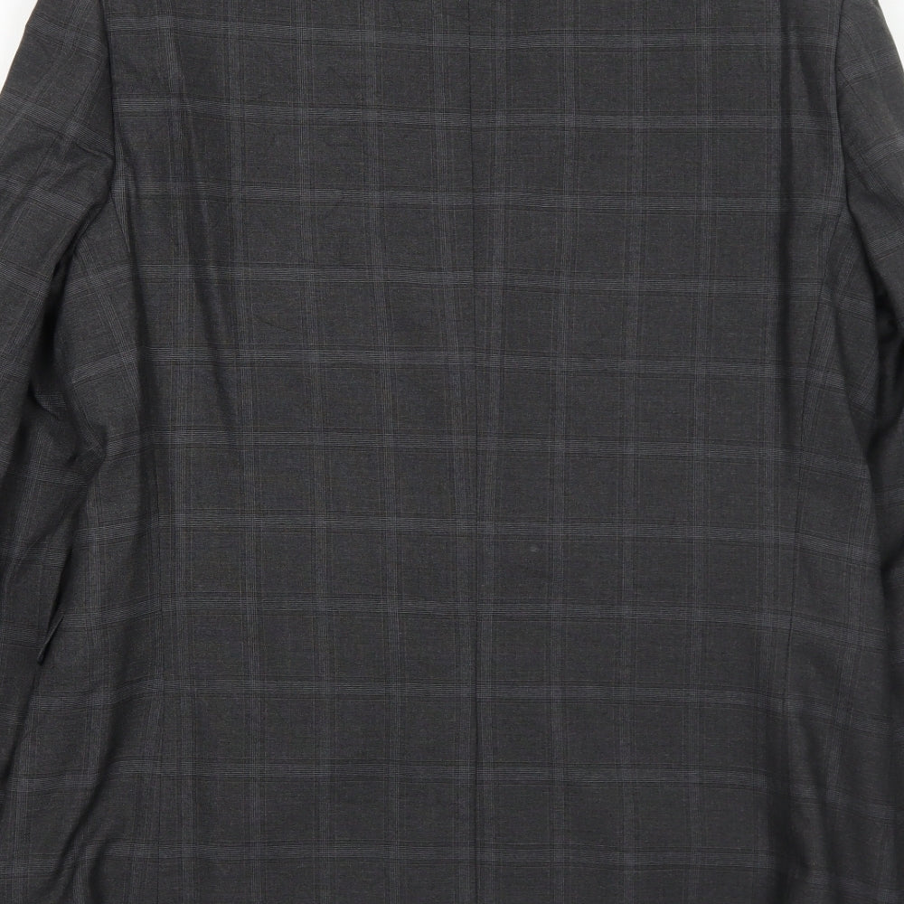 Marks & Spencer Mens Grey Geometric Polyester Jacket Suit Jacket Size 40 Regular