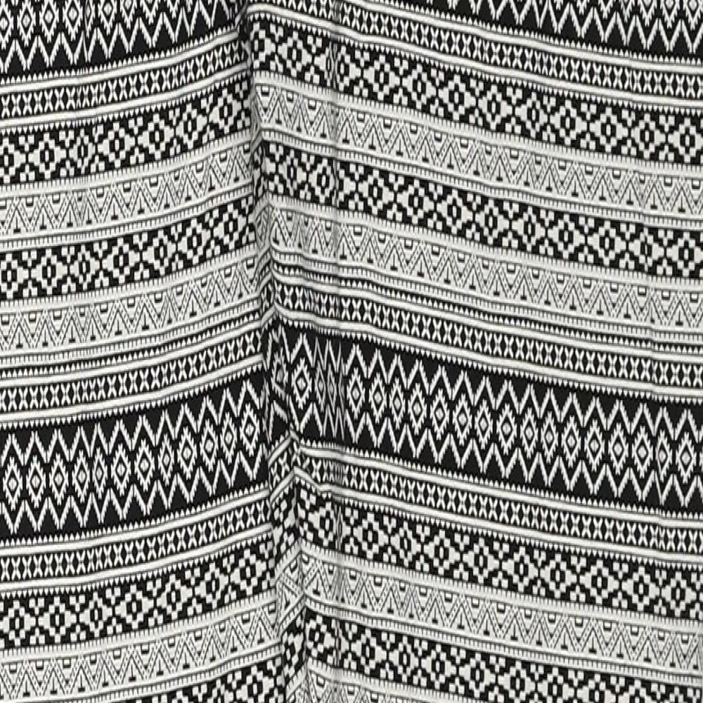 Srishti Womens Black Geometric Cotton Trousers Size M Regular Drawstring