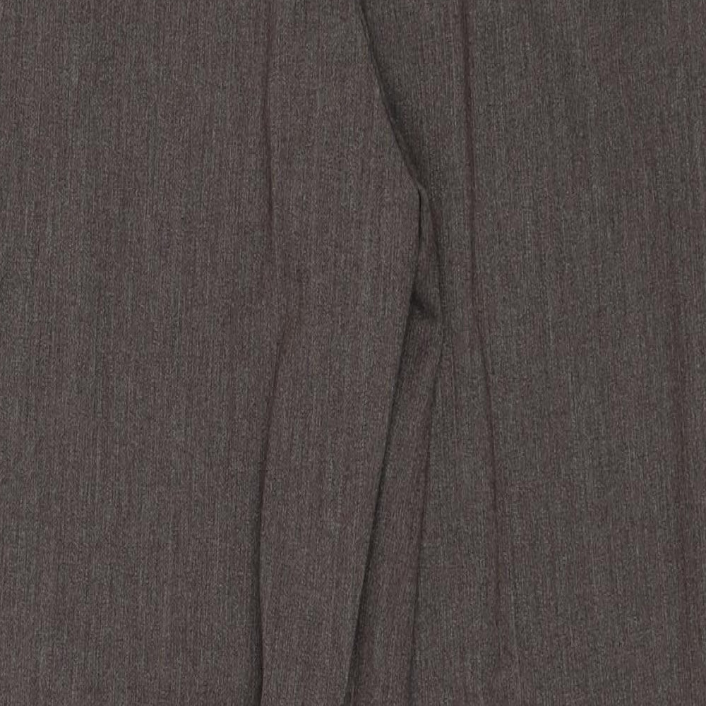 Marks & Spencer Womens Beige Polyester Trousers Size 12 Regular Zip