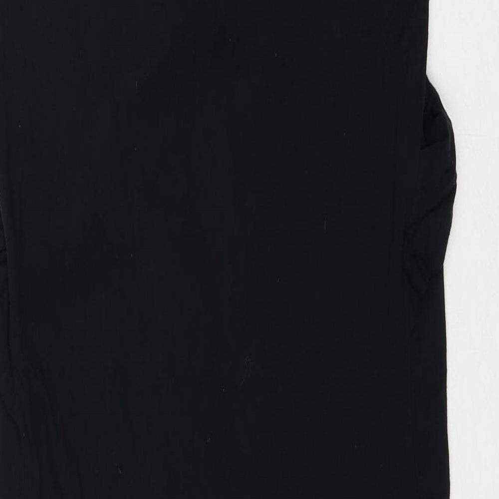 New Look Womens Black Viscose Tank Dress Size 10 V-Neck Pullover