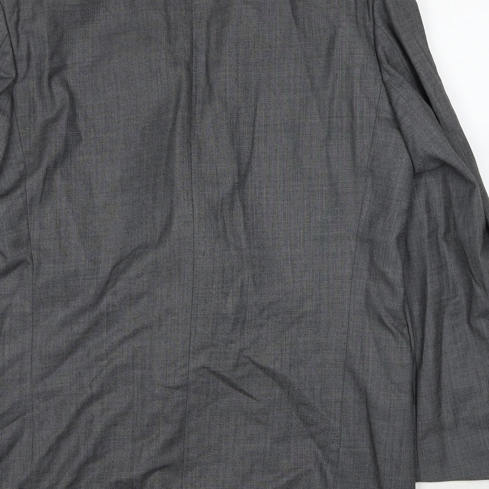 Marco Cappelli Mens Grey Geometric Polyester Jacket Suit Jacket Size 40 Regular