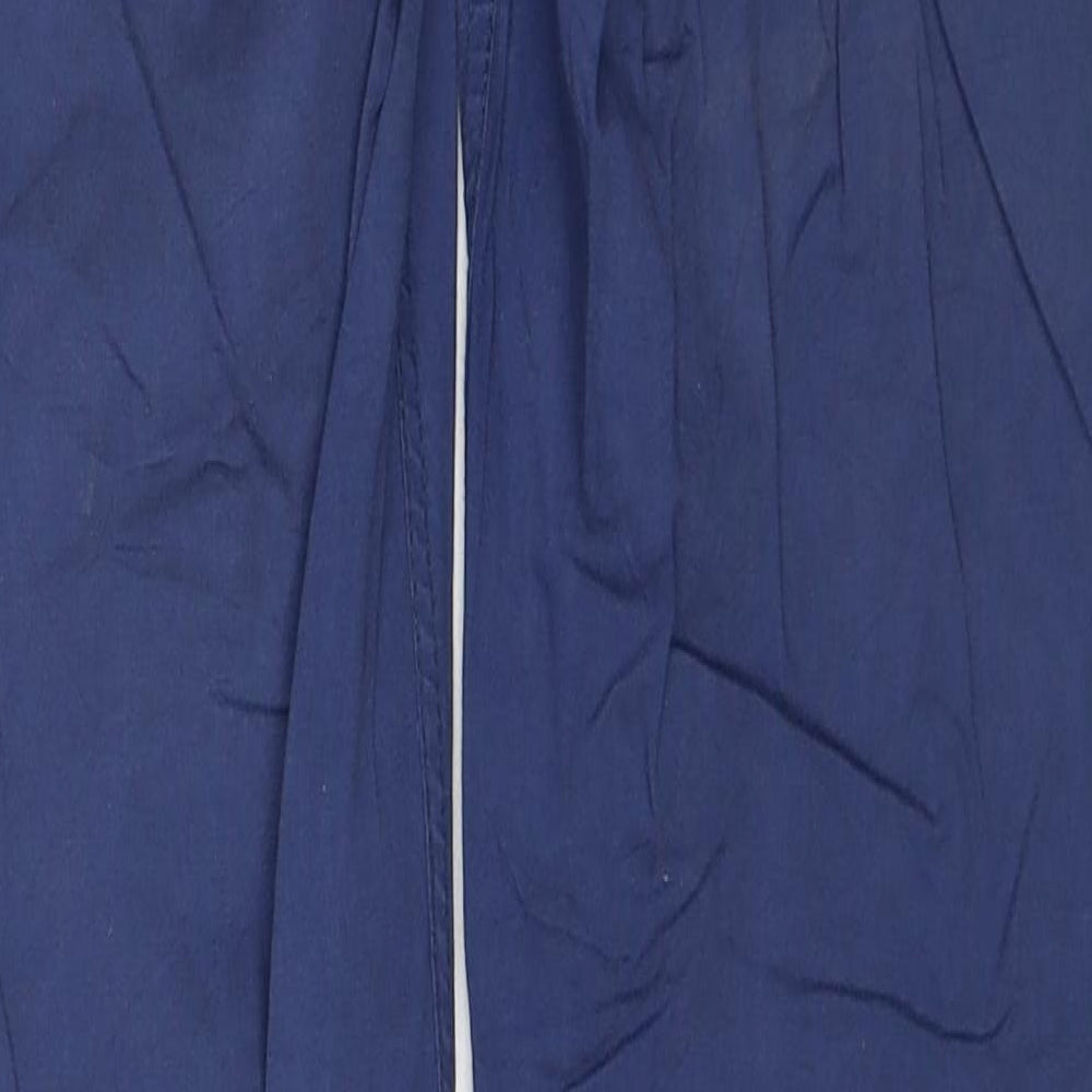 House Womens Blue Cotton Chino Trousers Size S Regular Zip