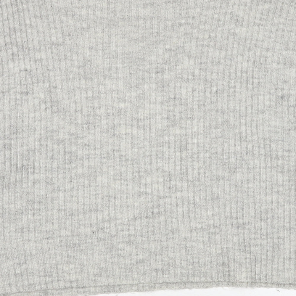 New Look Womens Grey Round Neck Acrylic Pullover Jumper Size M