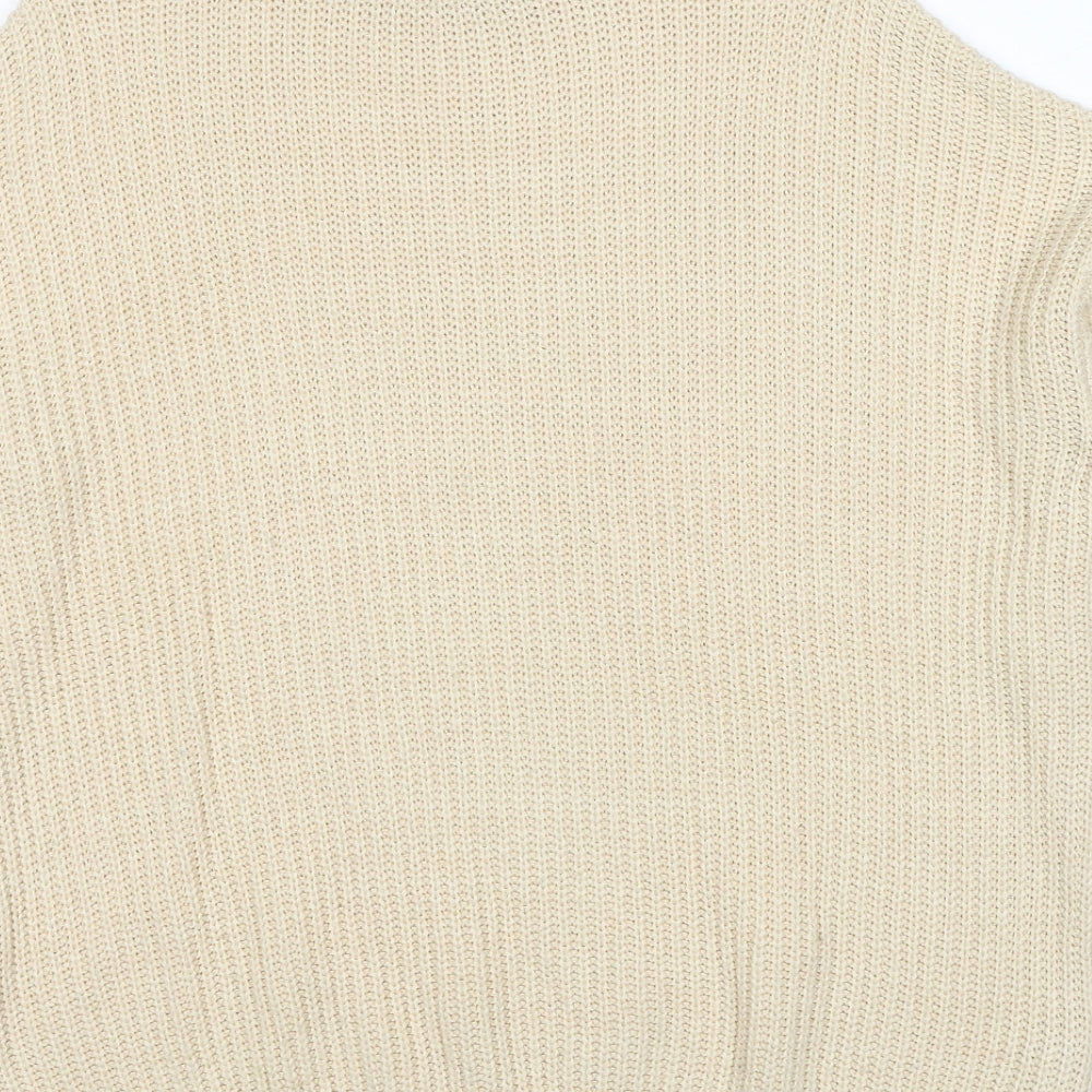Divided by H&M Womens Beige Round Neck Acrylic Pullover Jumper Size XS