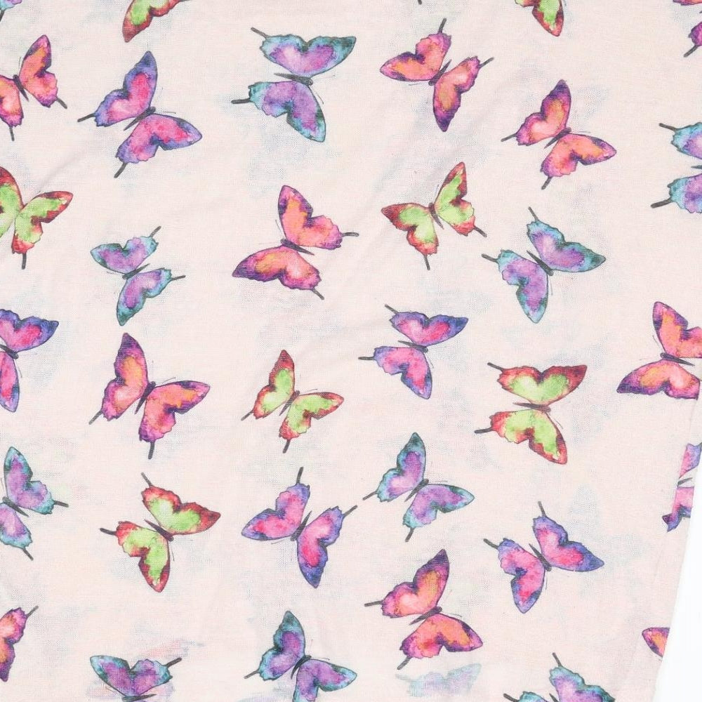 New Look Womens Pink Geometric Polyester Basic Blouse Size S Round Neck - Butterfly Print