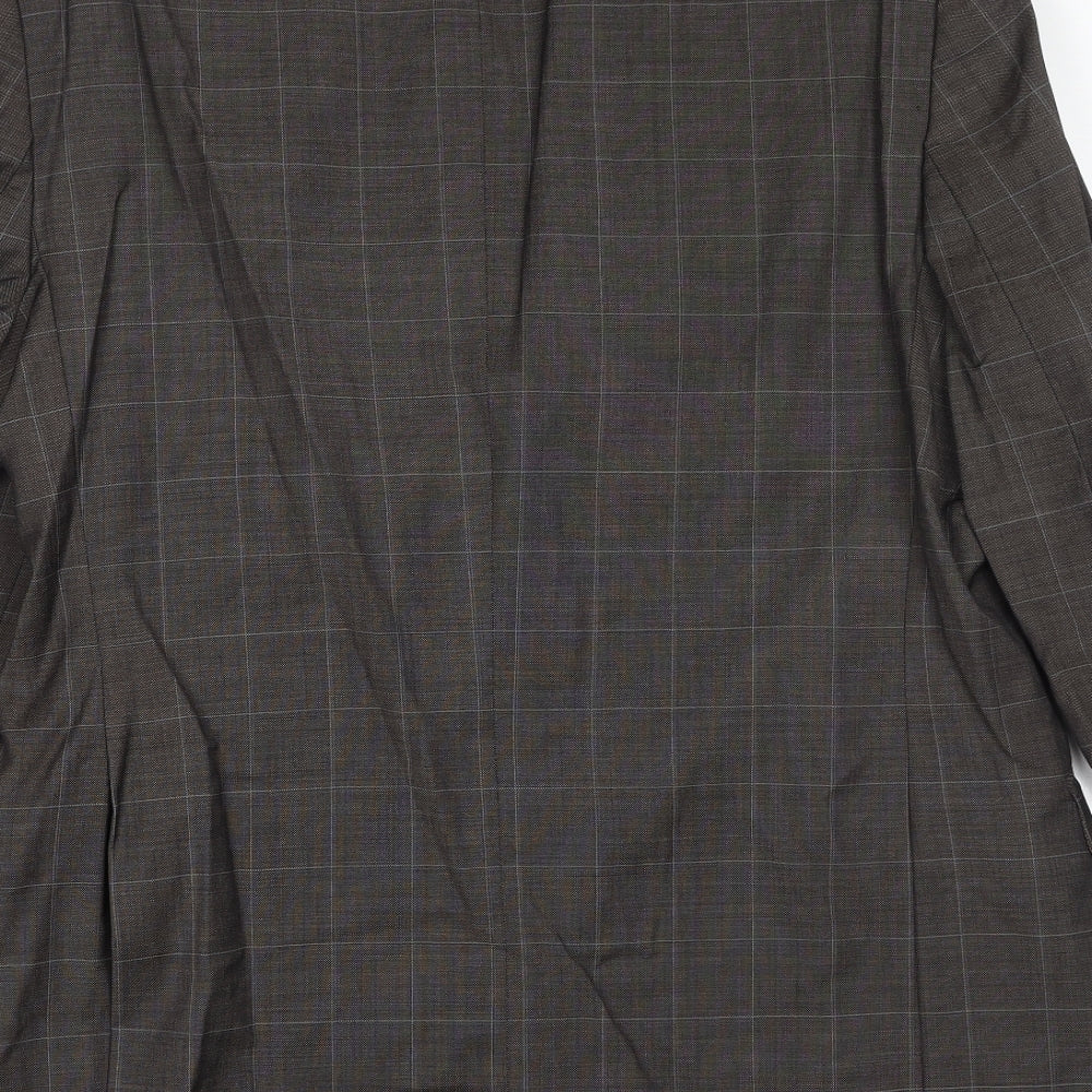 NEXT Mens Brown Check Wool Jacket Blazer Size 38 Regular